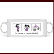 Hot & Bothered: 3 stages of a smokin’ hot body - High quality ceramic white mug